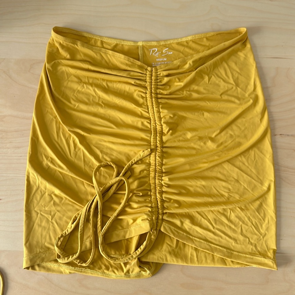 Riot swim mustard swim coverup skirt